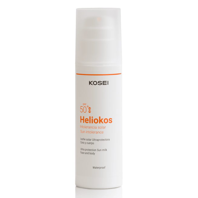 Heliokos FP50+ – Leche solar ultraprotectora intolerancias solares. Protector solar pieles sensibles